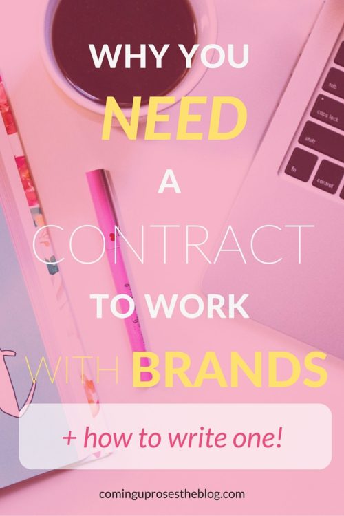 Why you need a contract to work with brands (+ how to write one!).
