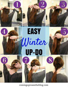 Easy winter up-do hairstyle - Coming Up Roses