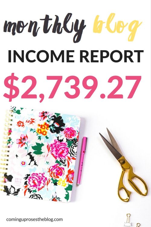 Monthly Income Report: $2739.27
