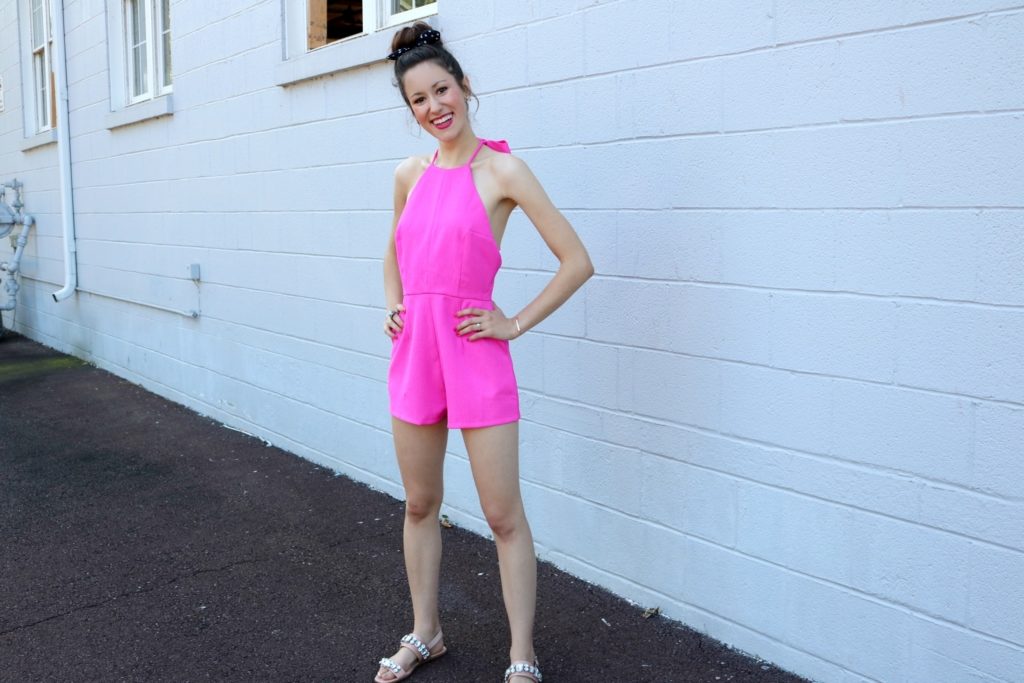 hot pink romper dress