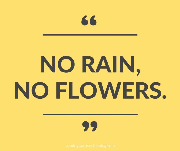 “No rain, No flowers.”