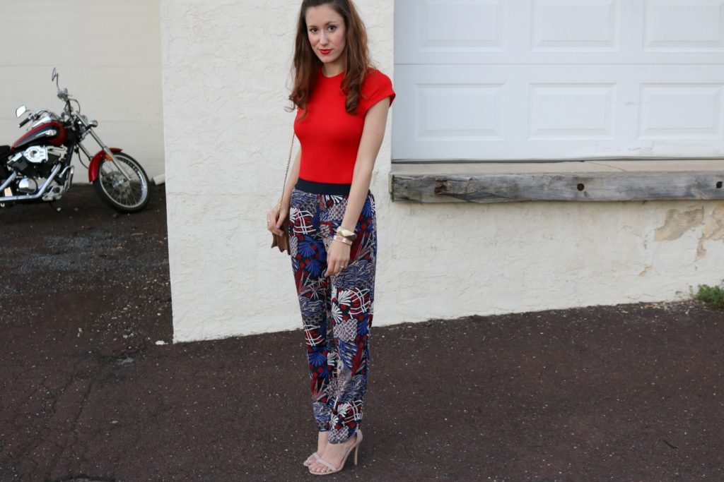 Trend to try: Printed Pants - H&M fall outfit on Coming Up Roses