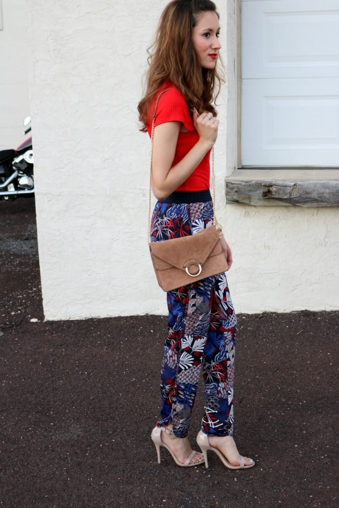 Trend to try: Patterned Soft Pants - H&M fall outfit on Coming Up Roses