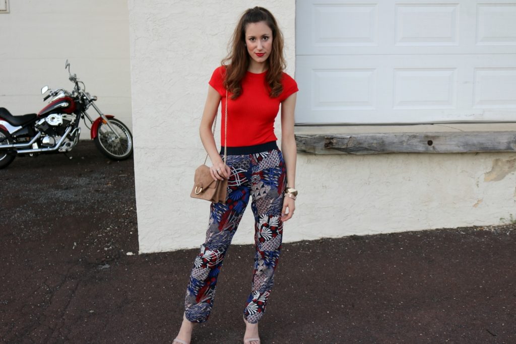 Trend to try: Printed Pants - H&M fall outfit on Coming Up Roses