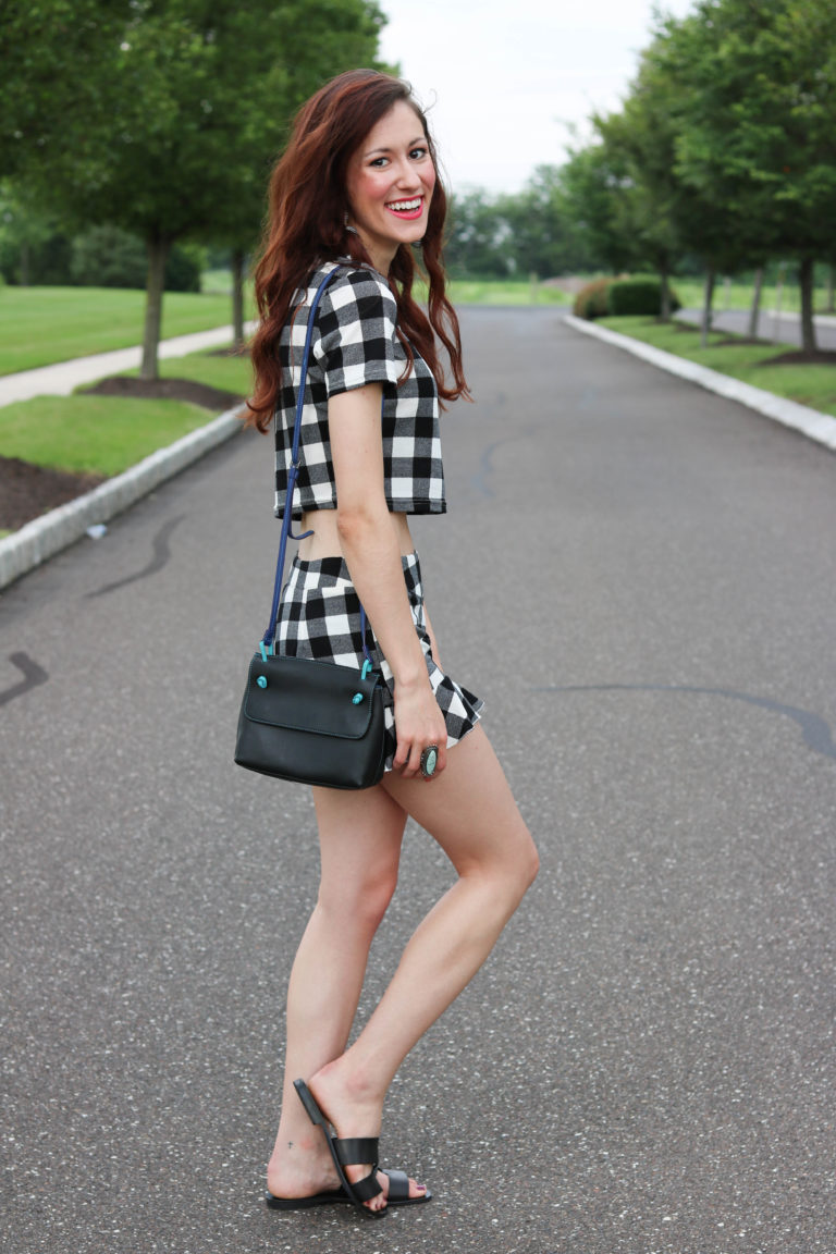 Ivan Gingham Black and Ivory 2-piece set