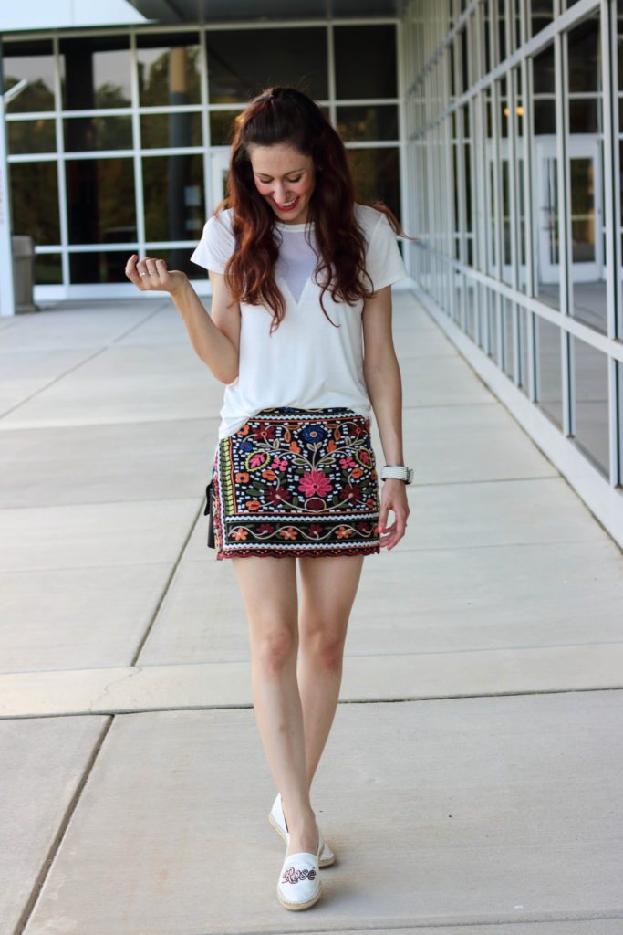 Embroidered Skirt styled 3 Ways for Fall Fashion