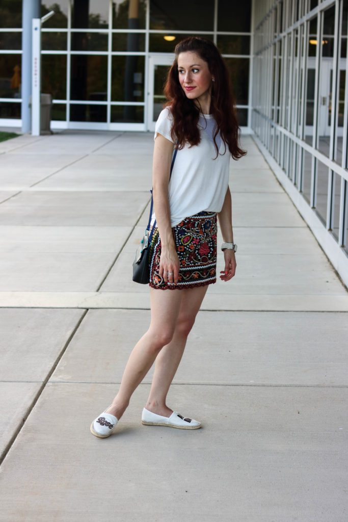 Embroidered Skirt styled 3 Ways for Fall Fashion