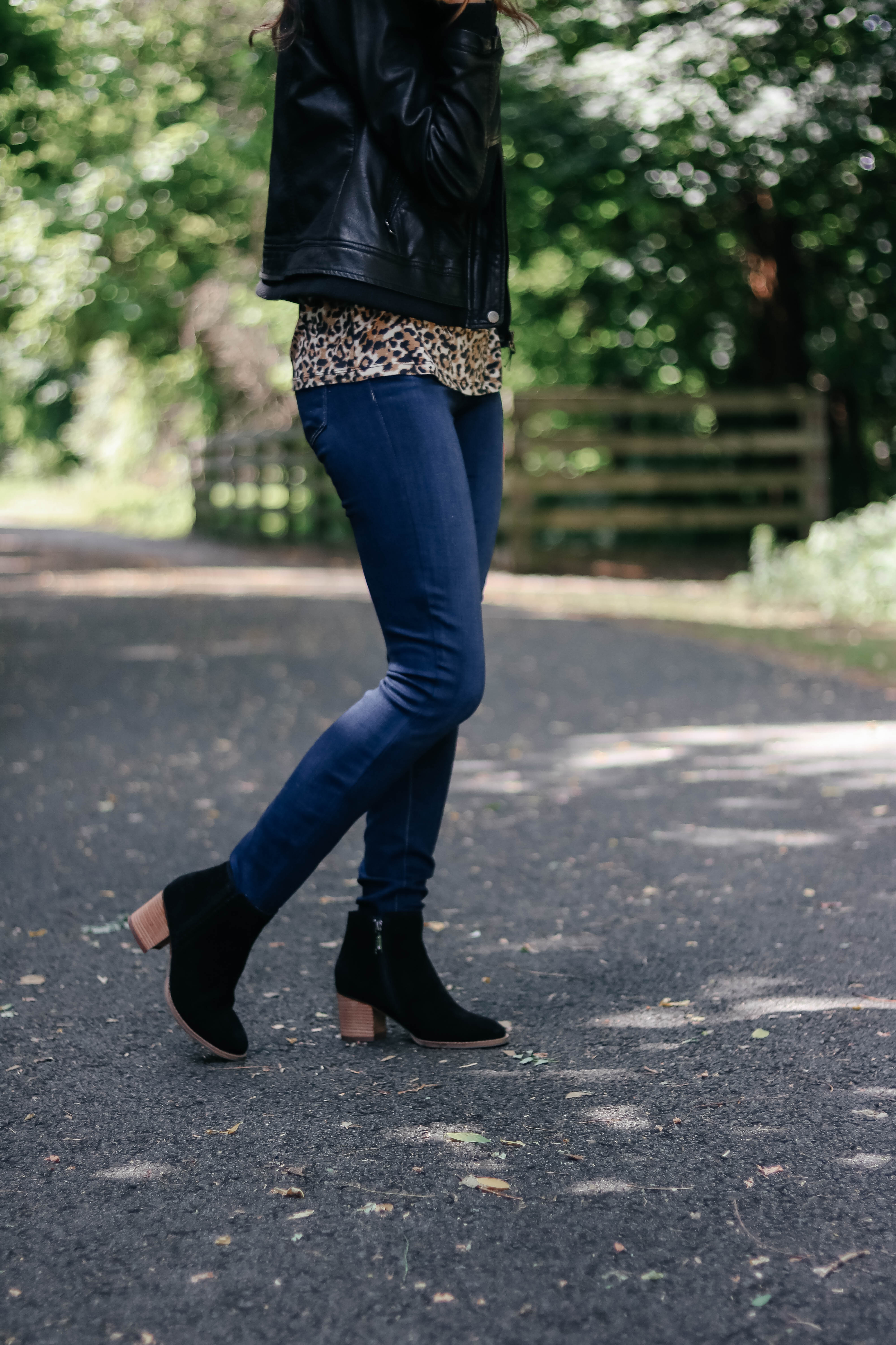 This leopard t-shirt is styled THREE ways on Coming Up Roses! Get leopard tee outfit ideas for fall and beyond in this blog post. And, it's ON SALE!
