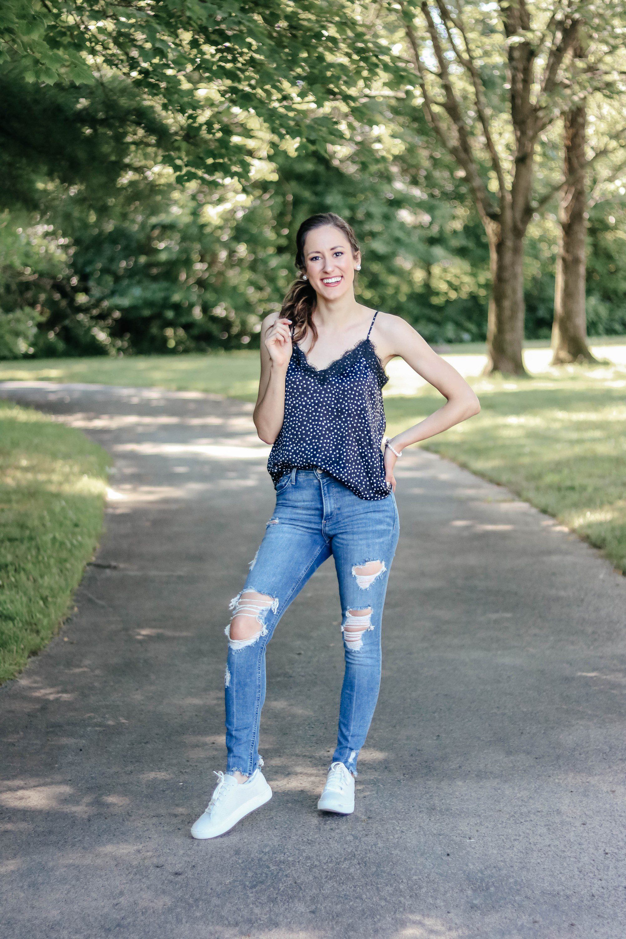 1 Thing, 3 Ways: LACE CAMISOLE outfit ideas on Coming Up Roses