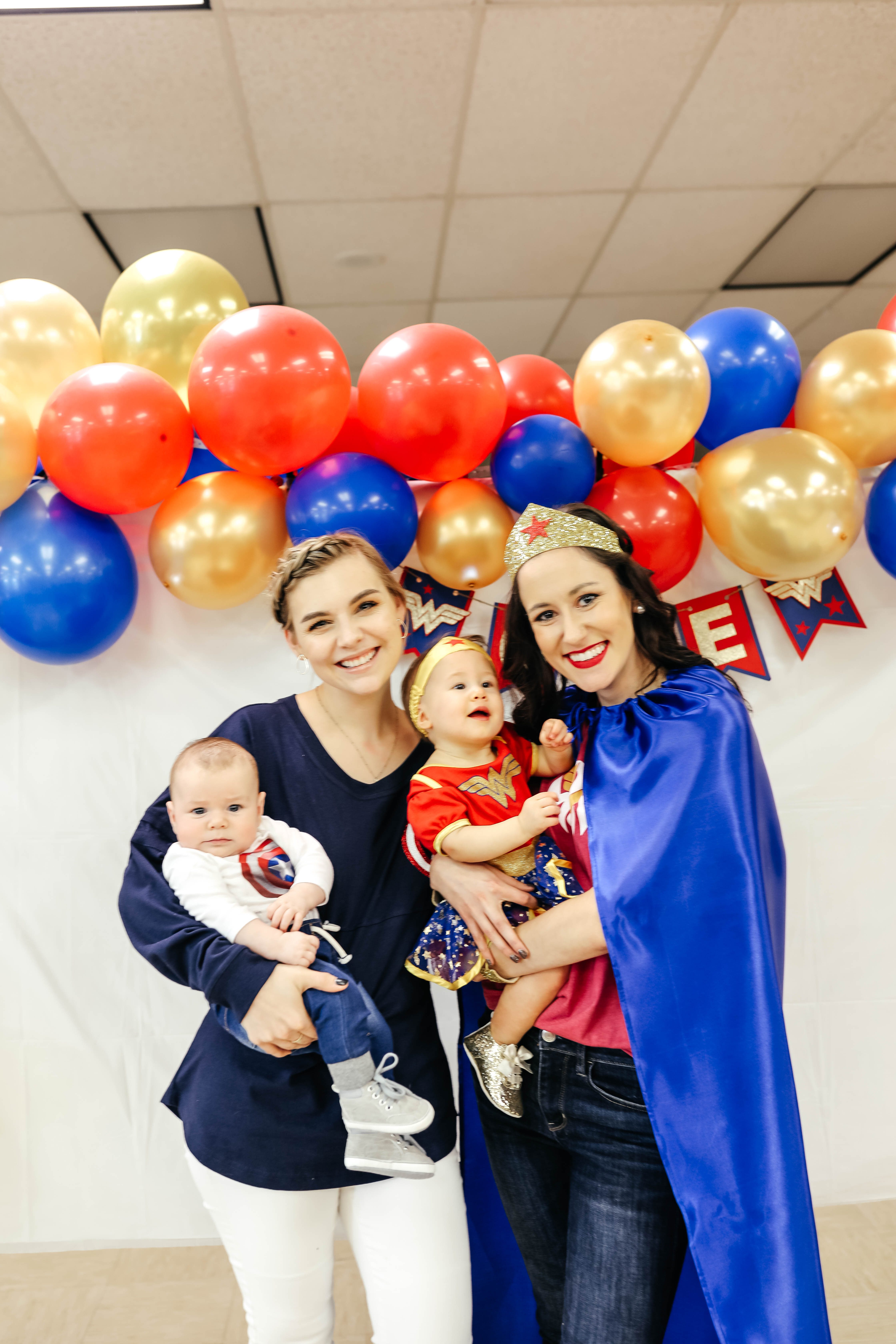 ONEder Woman 1st Birthday Party for Olivia Grace - superhero themed party on Coming Up Roses