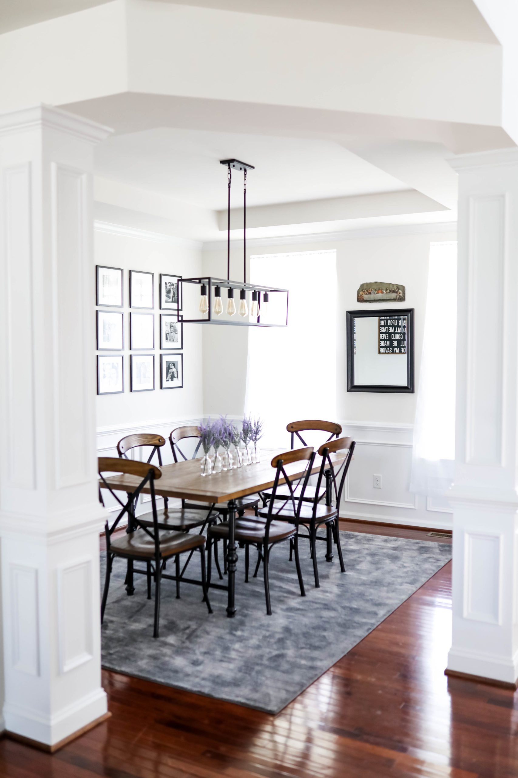 New House Tour: Modern Farmhouse Dining Room Reveal - on Coming Up Roses