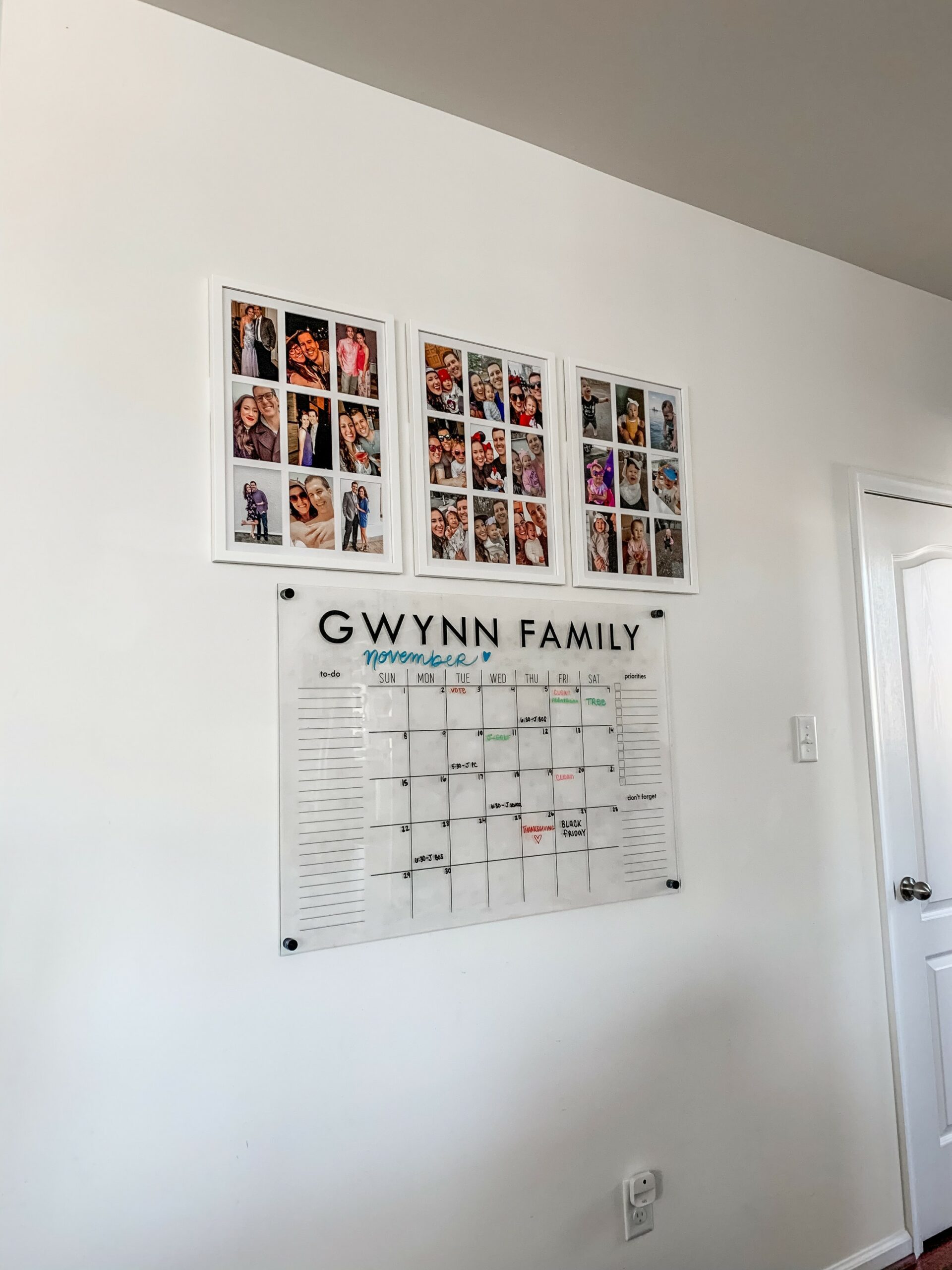 Acrylic custom family calendar