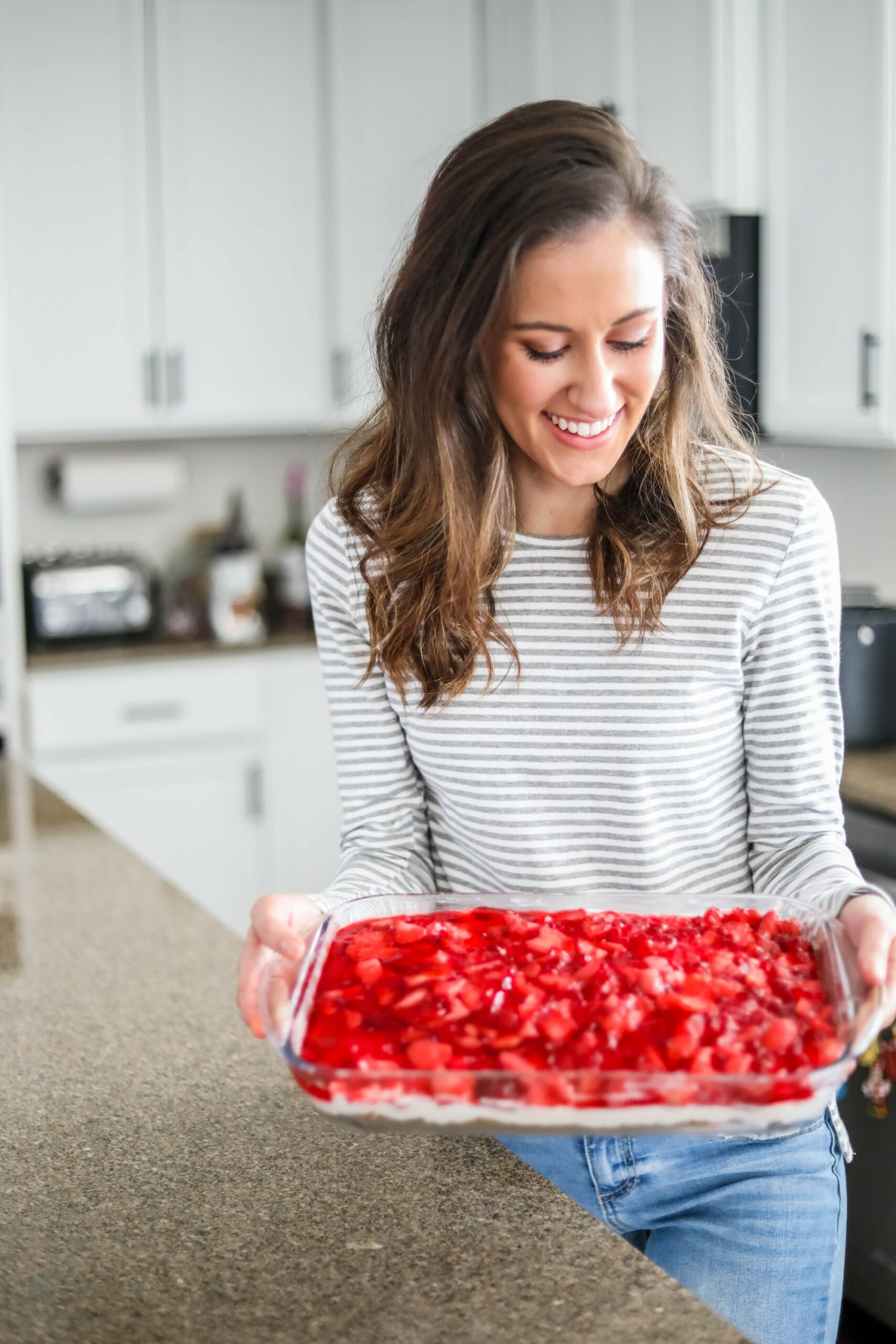 The Best STRAWBERRY PRETZEL SALAD RECIPE - on Coming Up Roses