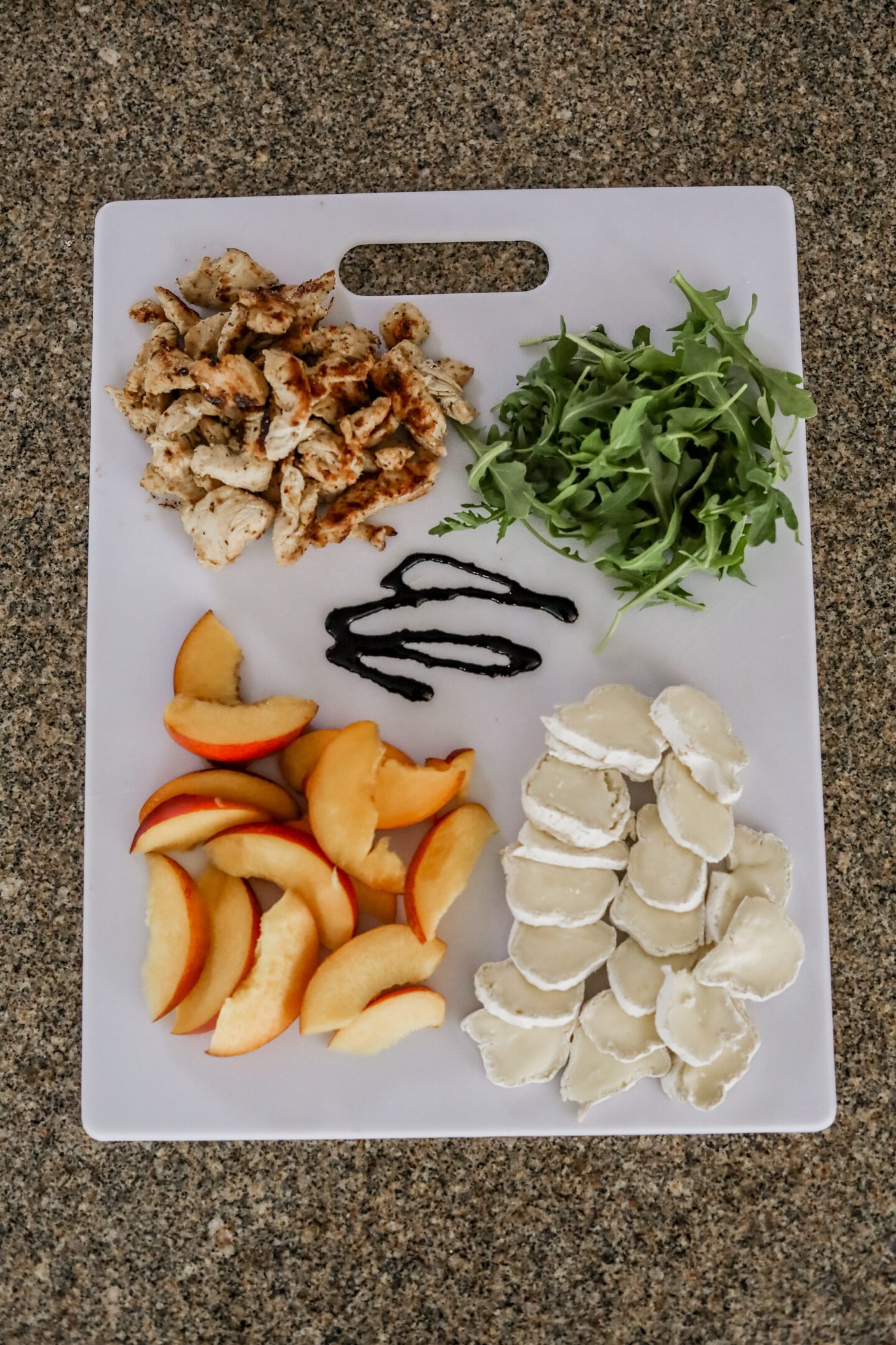 Brie, Nectarine, & Chicken Flatbread RECIPE - on Coming Up Roses