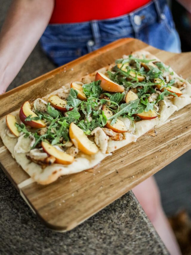 Brie, Nectarine, & Chicken Flatbread