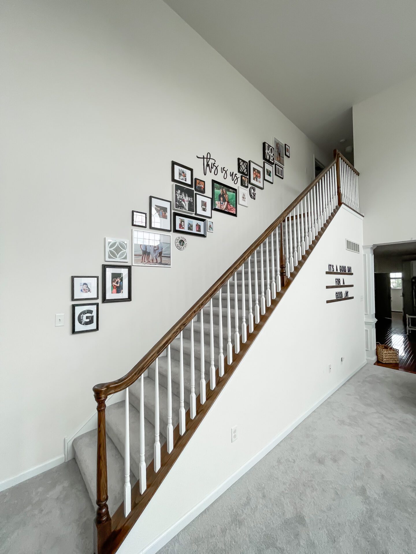 How to Create a Beautiful Stairway Gallery Wall - on Coming Up Roses