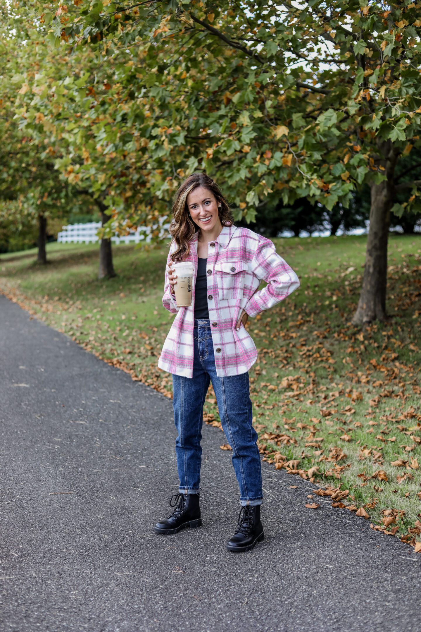 FALL TRENDS TO TRY - pink shacket and punky prep combat boots!