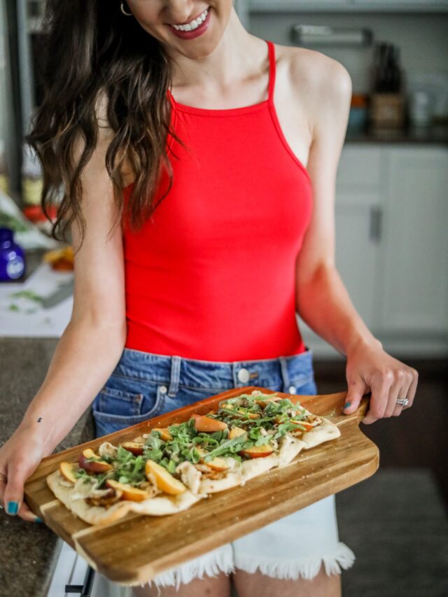 Brie, Nectarine, & Chicken Flatbread