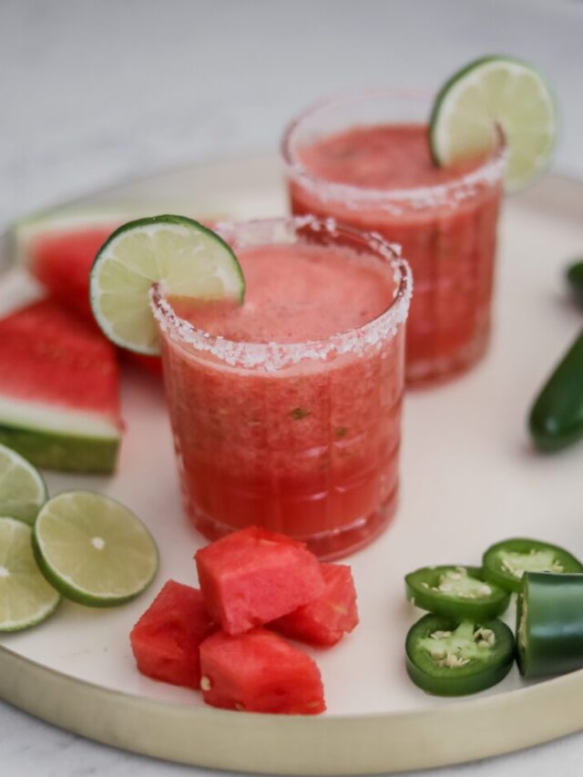 Frozen Spicy Watermelon Margarita Mocktail